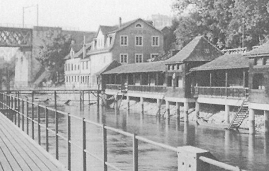 Flussbad Unterer Letten: Gesamtansicht, 1931