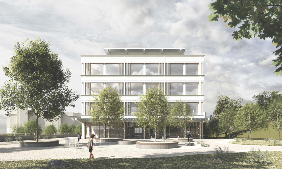 Die Schulanlage Riedhof in Zürich-Höngg soll bis 2028 erweitert werden.
