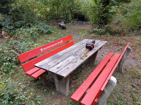 Erzähl uns deine Geschichte zu den roten Sitzbänken in Höngg